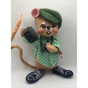 Vintage Annalee Doll Mouse 1991 Camera Photographer Videographer Artsy 6" tall